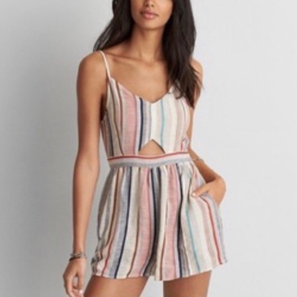 American Eagle Outfitters Multicolor Stripe Romper